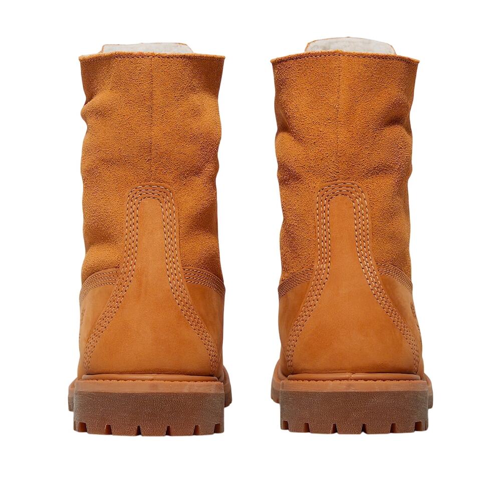 Timberland Linden Woods W/P Fleece Fold Down Women's Boots-Wheat Nubuck-Size:8.5 - Picture 10 of 13